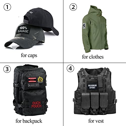 20 Pieces Random Funny Tactical Morale Patch Full Embroidery Military Loop and Hook Patches for Caps Backpacks Vest Harness Military Uniforms