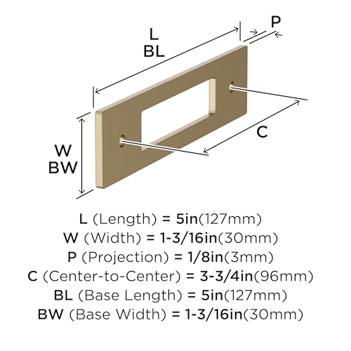 Image of Amerock Medora 3-3 /4 inch Golden Champagne Backplate