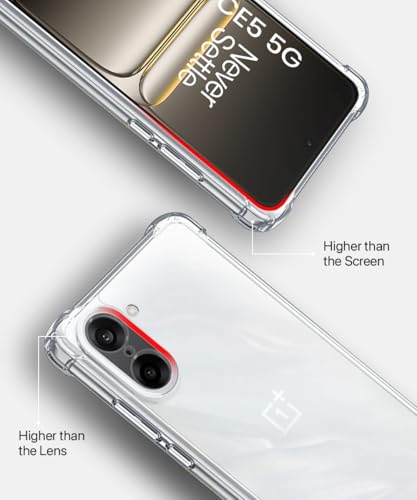 Image of WOW IMAGINE Clear Back Cover Case for 1+ OnePlus Nord CE 5 5G | Shockproof Soft TPU Case | Cushioned Edges for Ultimate Protection Back Cover Case - Transparent