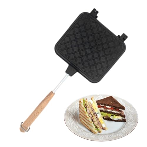 Sandwichera de desayuno | Prensa para sándwiches de queso a la parrilla con mango extraíble | Sandwichera de camping para queso a la parrilla y sándwiches tostados, prensa de sándwiches calientes