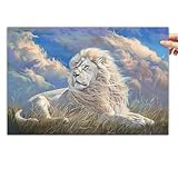 Animal Fantasy Aesthetic Majestic White Lion Poster Canvas Wall Art Posters & Prints Paintings Wall Decor for Bedroom Living Room Decor for Mens Women Framed Unframed 12x18inch(30x45cm)