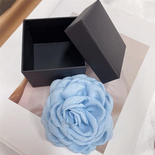 Image of Dainty Fabric Peony Flower Brooches Pin Delicate Camellia Flower Brooch Classic for Women Wedding Party Dance Banquet Elegant Lapel Pins Dress Suit Ceremony Clothes Accessories Jewelry Gifts 100mm
