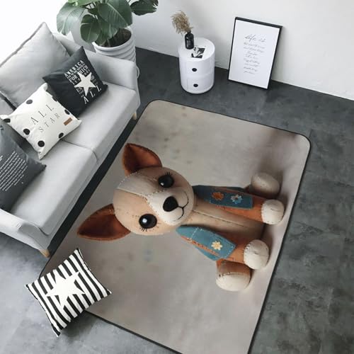 Tapis imprimé chiot pour protéger le sol des rayures sous la table basse - 5
