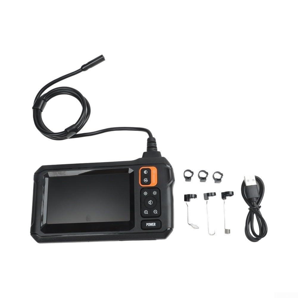 Industrie mit 4,3 Zoll IPS Display, 1080P Kamera & 8mm Objektiv, IP67 Wasserdicht mit 8 LEDs, 1m Kabel, 2000mAh für akku für Auto & Rohrinspektion