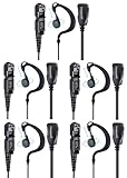 Commountain 5-Pack XPR 3500e XPR 3300e R5 Earpieces with Mic Compatible for Motorola Radios XPR3300e XPR3500e XPR3300 XPR3500, G Shape Headset with PTT Microphone, Fit Left or Right Ear