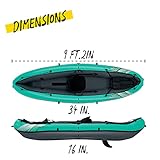 Bestway Hydro-force | Ventura Kayak Set One Person Inflatable Boat Set with Hand Pump, Paddle, Turquoise, 86 x 285 x 113 cm - Image 3