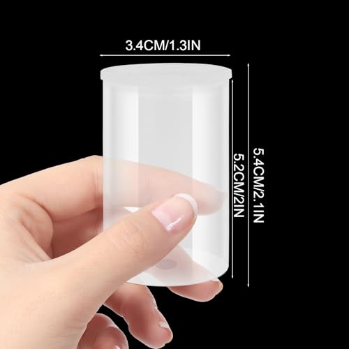 Image of 120 Pcs film canisters with caps, Canister Holder, 33 mm Empty Camera Reel Containers Storage Containers Case with Lids for Small Accessories Fish Hook Film Beads (Clear)