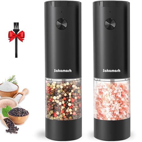 SAKAMOSH Automatic Salt and Pepper Grinder Set, Battery Operated (Not ...