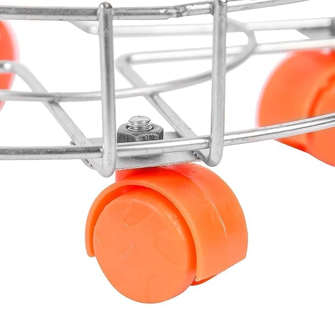 Image of CHHAAP Stainless Steel Cylinder Trolley with 4 Wheels Gas Trolly /Lpg Cylinder Stand, Kitchen Gas Trolly Easy Moving Stand (Pack of 1) (NHSP)