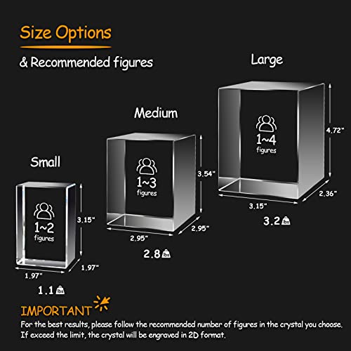 3Dpixdance 3D Crystal Photo Cube, Personalized Mothers Day Gifts With Your Photo, Custom Picture Gifts For Birthday, Wedding, Anniversary, Memorial, Father’s Day. Laser Etched Picture Gift For Pet Lovers. Small #TOP3
