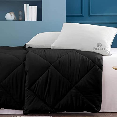 Image of Filbert - Winter Comforter Double Bed 300 GSM Microfiber Double Bed Blanket for Winter Soft & Cozy Diamond Stitch Quilt (90 inch x 100 inch Inches /228cm x 254cm) - Comforter Double Bed|Black