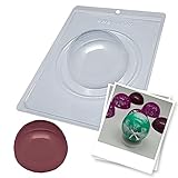  BWB 9937 Molde Especial 3 partes Esfera 100mm Simple Forma con silicona para chocolate caliente de 1 Cavidades 50g Plástico PET Tridimensional Accesorios y utensilios reposteria