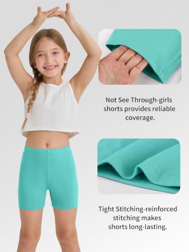 Image of 8 Pack Girls Shorts Bike Shorts Toddler Biker Cartwheel Multi-Color Dance Under Dress Girls Clothes