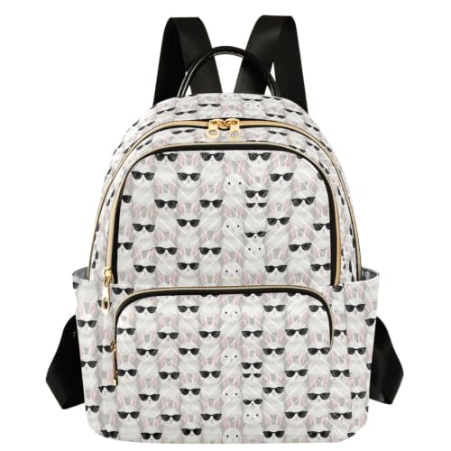 Mochila ligera de poliéster con 3 bolsillos cremallera Blanco