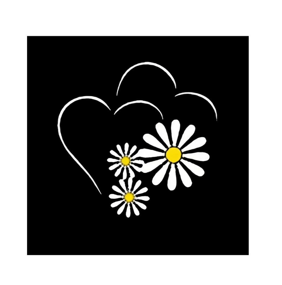 Auto Accessory White Daisy Heart Vinyl Sticker Waterproof Scratch Resistant Decal for Motorcycle Car Vehicle Decor