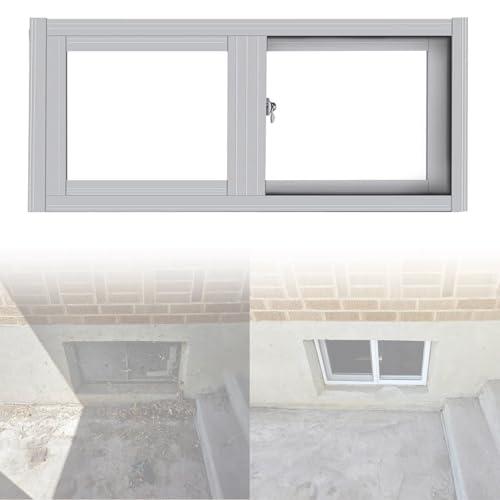 Basement Window for Houses Sliding Window with Screen 30x12in...