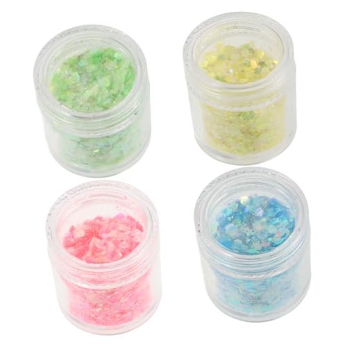 Hohopeti Pack Luminous Chunky Glitter Powder Nail Glitters for Acrylic Nails Makeup for Women Festival Wedding Charms