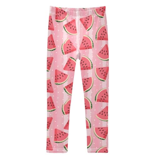 Girls' Leggings Ankle Length Printed Leggings Watermelon Ice Cream Soft Comfortable Pants for Kids 4-10 Years