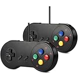 KIWITATA 2 Pack Classic SNES USB Controller for PC Gamings, Retro SNES Wired USB Remote Joypad Game Controller for Windows PC Mac Raspberry Pi