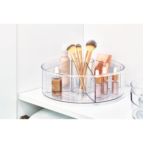 Organiseur Lazy Susan transparent avec poignées intégrées et rotation fluide 360° - 4