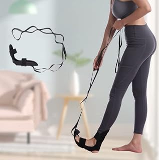 Yoga Stretch Strap Leg Foot Stretching Strap Ankle Ligament Stretching Belt Foot Stretcher Plantar Fasciitis Stretch Bands for Flexibility Training Adjustable Leg Fitness Belt for Foot Pain Relief