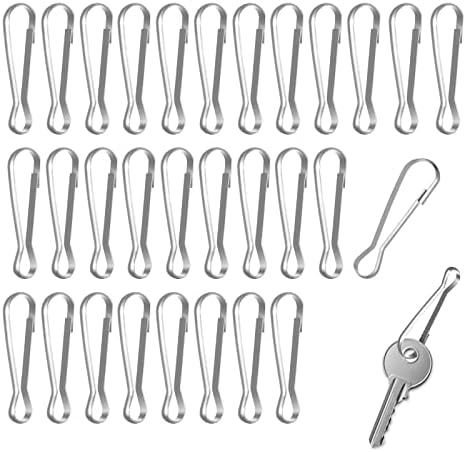 cobee Flag Pole Clip, 30pcs Stainless Spring Clips Hooks for Grommeted Flag, Flag Pole Snaps Hook, Stainless Steel Flagpole Accessories for Grommeted Flag, Key Chain, Socks, Clothesline(40mm)
