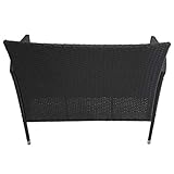 KMH 2-sitzer Gartenbank Holme aus schwarzem Polyrattan - 4