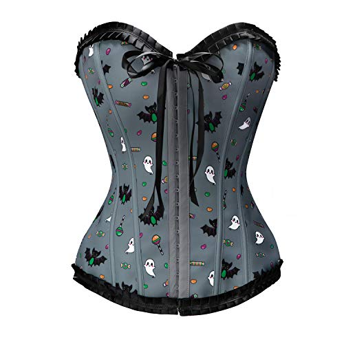 LittleForBig Vrouwen Lace Up Boned Overbust Corset Bustier Bodyshaper Top - Image 5