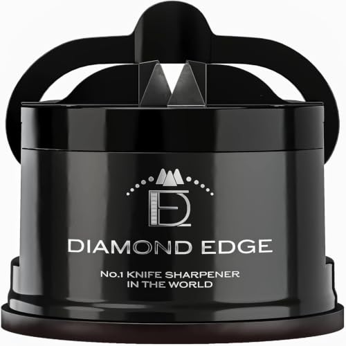 Diamond Edge No.1 Knife Sharpener - Safe Compact and Easy to Use Manual Knife Sharpener for Any Knife - Knives Sharpener Suitable for Serrated & Outdoor Blades - Professional Quality