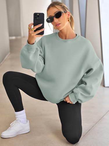Image of EFAN Womens Oversized Sweatshirt Crewneck Sweater Casual Fall Outfits 2026 | Fleece Lined Stretchy Hoodies Basic Comfort Clothes Loose Maternity Workout Gym Lounge Wear Winter Airport Fashion