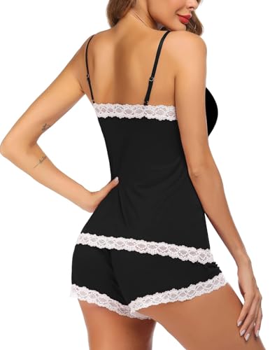 Image of Avidlove Women Cami Pajama Set Modal Sleepwear Lace Trim Short PJ Set with Shorts