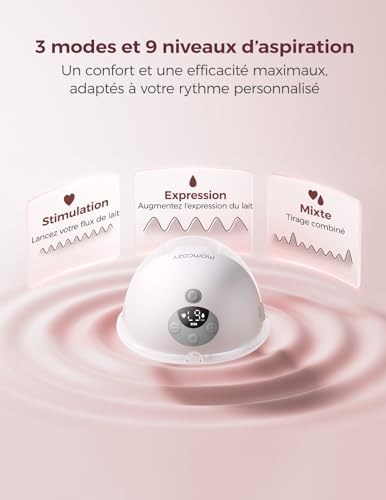 Tire-lait électrique main libre Momcozy M5 connecté gris double