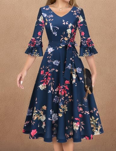 Image of DRESSTELLS Women's Cocktail Dresses, Summer Formal Wedding Guest Mid Dress