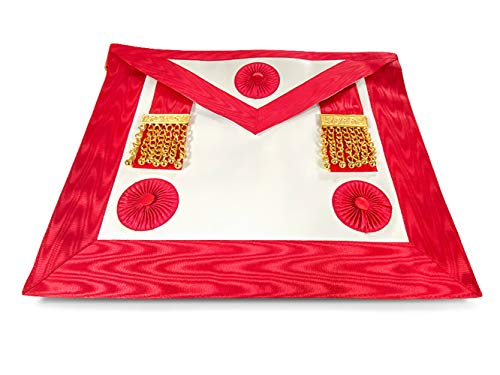 Tablier de maçon avec pompons Scottish Rite en cuir synthétique de qualité supérieur