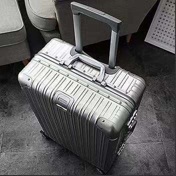 Erlun 100% Aluminum Alloy Brand Rolling Luggage Spinner 28 Inch High Capacity Women Trolley Men Business Suitcase Wheels (Silver, 20Inch) #TOP1