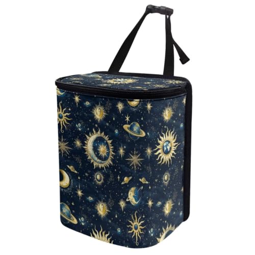 Image of Moon Star Planets Car Trash Hanging Garbage Can /Bag with Lid Portable Waterproof Trash Bag Car Accessories Interior for Sedans, SUVs & Trucks