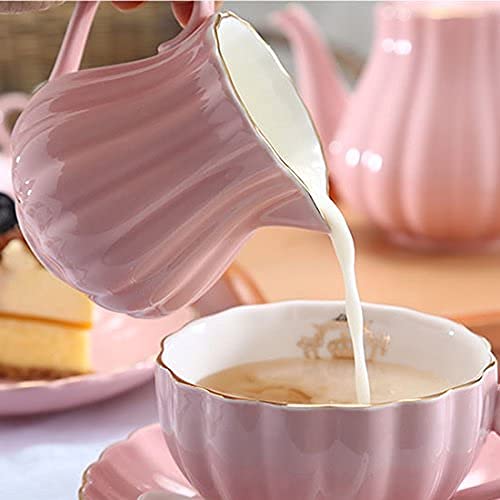 Sweejar Home Service à thé en Porcelaine avec tasses et soucoupes Motif famille Royale 225 ml Rosa - Imagen 3