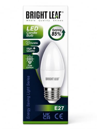 Image of BRIGHT LEAF 5W LED Candle Bulb E27, 6500K Cool White (Pack of 1)