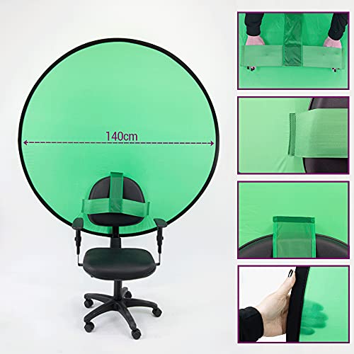 SOU FOTO Fundo Chroma Key Verde Portátil Para Utilização em Encosto de Cadeiras | Ideal para Lives,