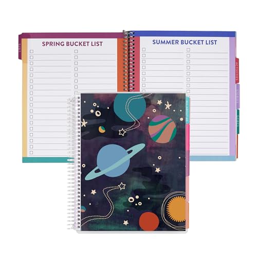 Erin Condren 7x9 Kid's Activity Book - Planetary Pop Classic Interchangeable Cover with Kid-Friendly Plastic Coil. Playtime, Activity Book and Coloring Book