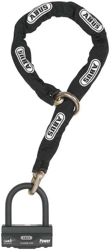 ABUS U-Lock 58/140HBIII100 + Chain 12KS80Loop - Motorbike Lock with XPlus Cylinder & SRA Approved