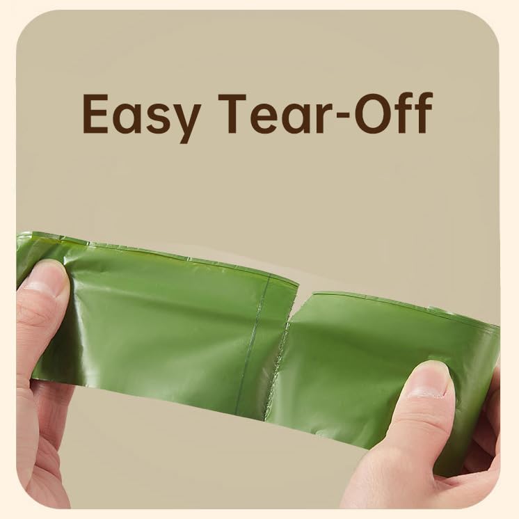 Image of Dog Poop Bag, Biodegradable Dog Waste Bags with 1 Dispenser, Eco-Friendly Leak-Proof Pet Poop Bags for Doggy(Jasmine fragrance)-360 Counts