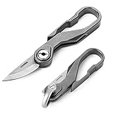 KLIP: Titanium Carabiner Knife, EDC Suspension Hook, Belt, Key Hook, Clip & Pocket Knife All-in-One