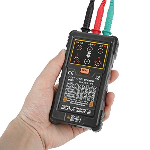 Image of Portable Handheld Three Phase Motor Rotation Indicator Tester Motor Rotation Tester for Installing Repairing Maintaining Three Phase System