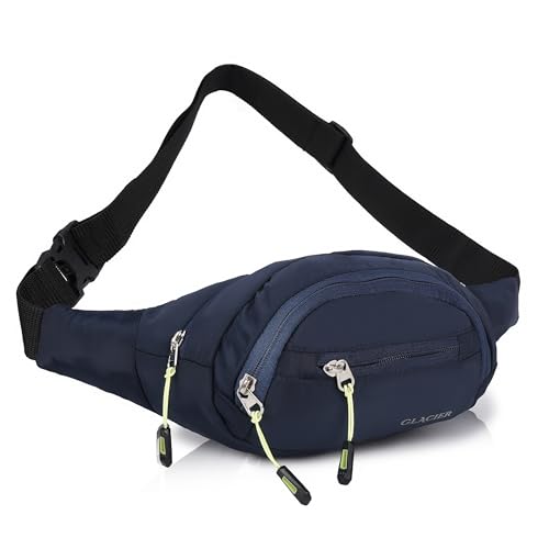 Image of GLACIER Men's & Women's Waist Bag /Fanny Pack | Stylish Crossbody Sling for Travel & Daily Use | Multi-Compartment Lightweight Waist Pouch with Adjustable Strap for Outdoor, Walking & Casual Wear