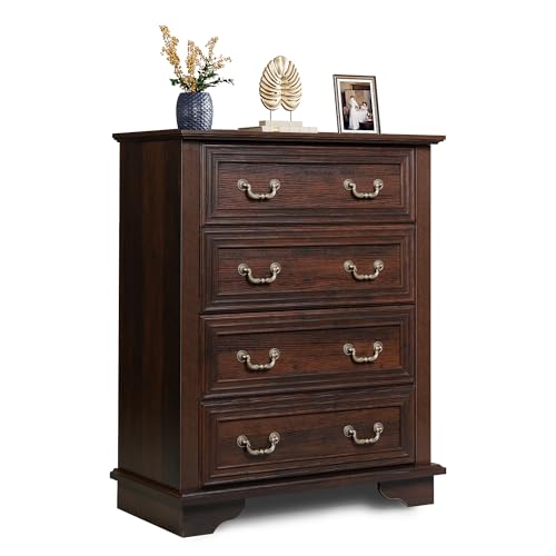 WLIVE Farmhouse 4 Drawer Dresser for Bedroom, 39" Tall Vintage