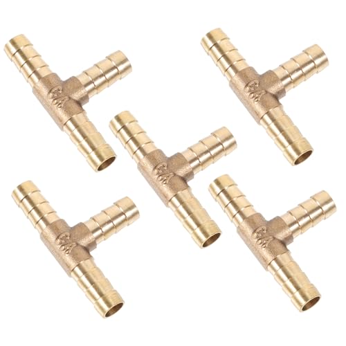 Amosfun 5pezzi Raccordo Tubo Flessibile Aria in Rame Da Raccordo Crimpare Pex Adattatore Per Connessione Senza Perdite