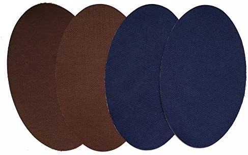 Czorange Iron On Patches Repair Patches for Clothing Navy and Brown 4 Pack