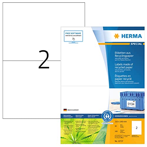 Étiquettes blanches en papier recyclé 210x148mm pour organiser vos colis