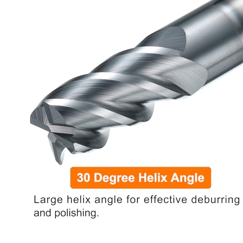 Image of HARFINGTON Carbide Square Nose End Mill Bit 1 /2 inch Cut Dia 4 Flutes TiAlN Coated Milling Cutter for Hardened Steel Metal (1 /2 inch Shank 1 inch Cut Length 4 inch Long 30 Degree Helix HRC53-55)